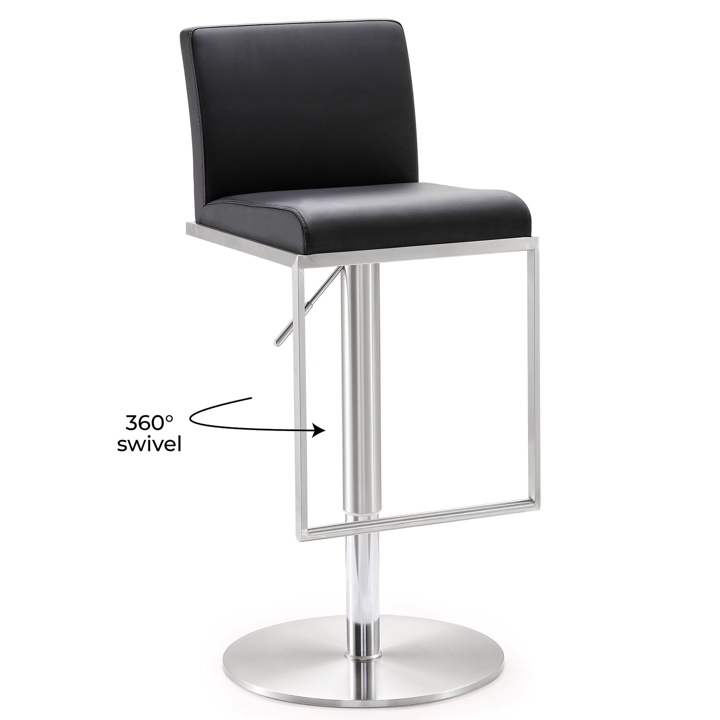 Amalfi Black Performance Vegan Leather on Black Stool