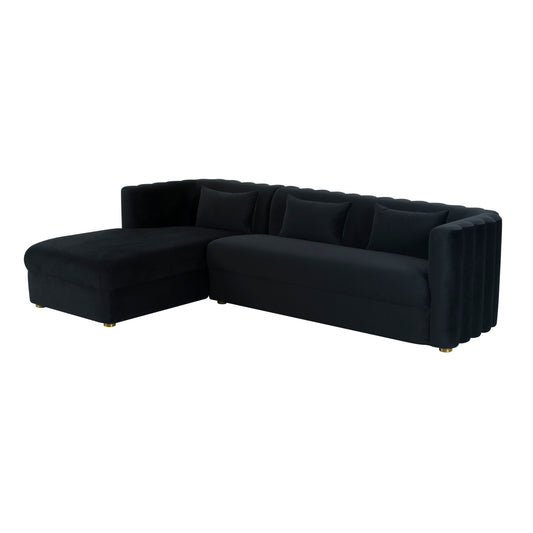 Callie Black Velvet Sectional