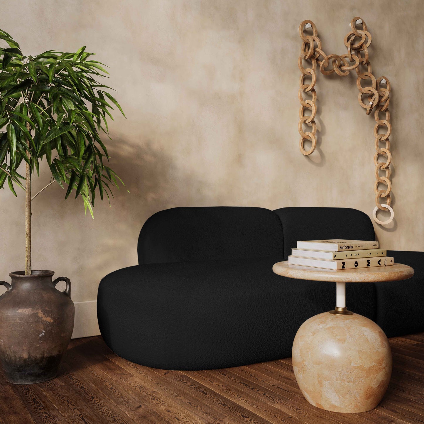 Broohah Black Performance Boucle Sofa