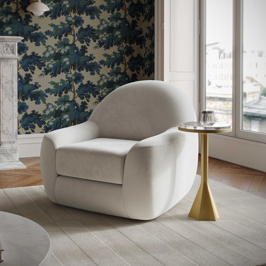 Tiago Cream Velvet Swivel Chair