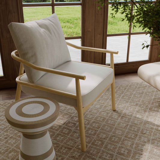 Dixie Cream Chenille Velvet Accent Chair