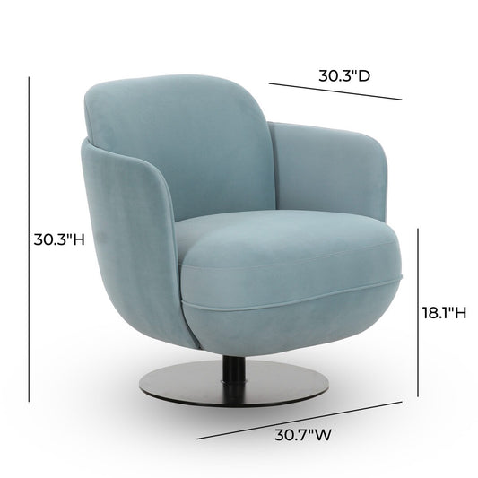 Solange Blue Shadow Velvet Swivel Chair