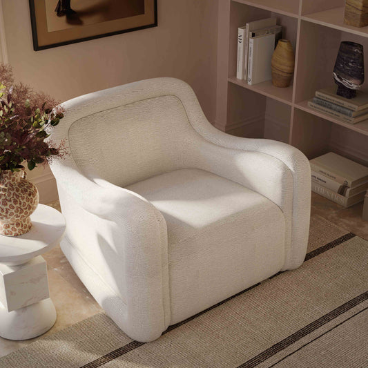 Charli Cream Boucle Swivel Chair