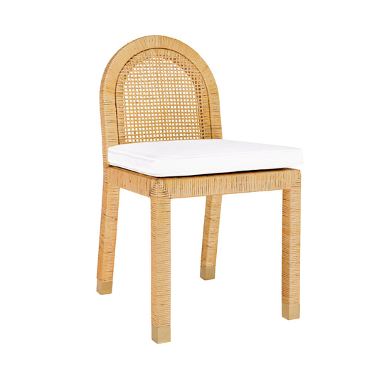 Amara Cream Linen Arched Dining Chair