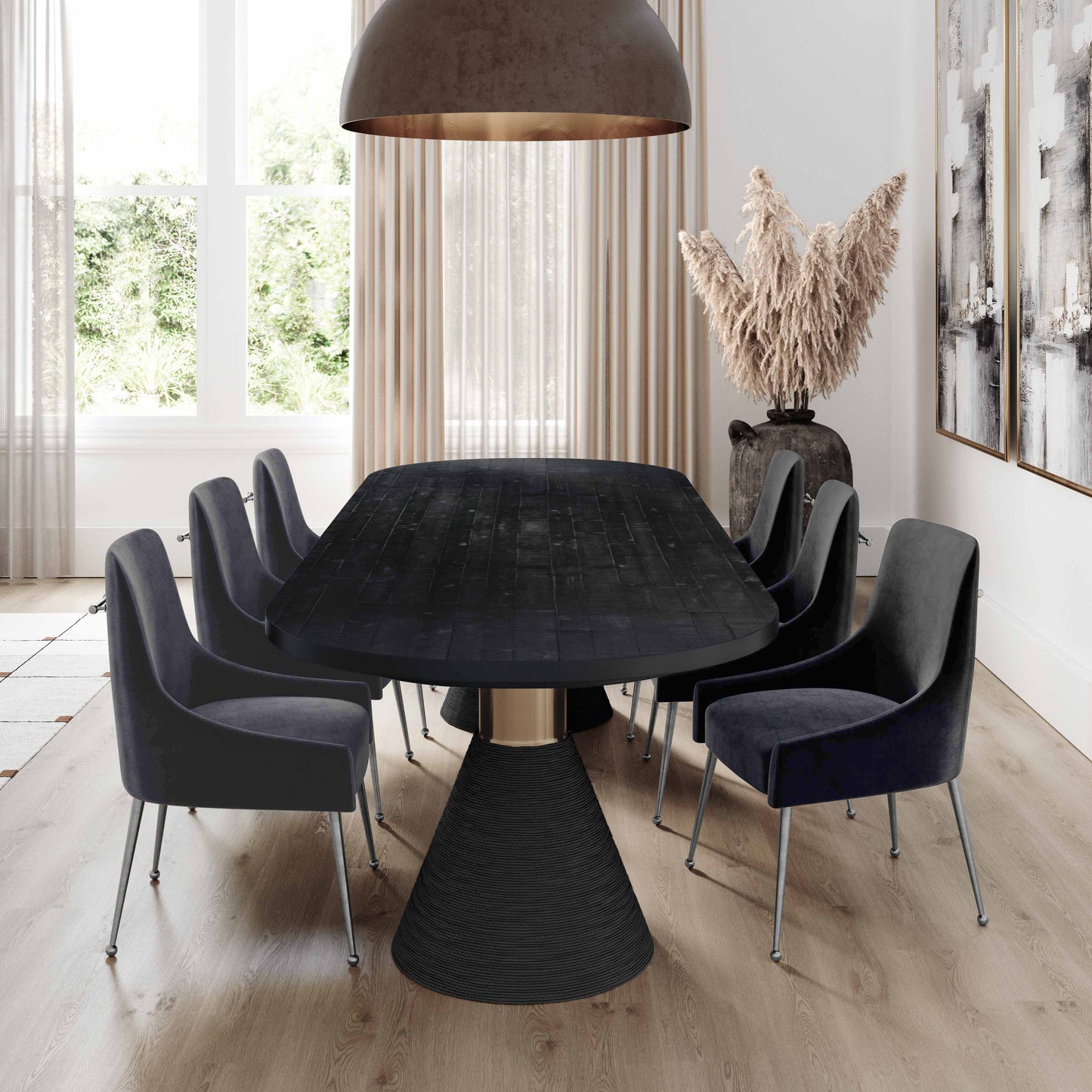 Beatrix Grey Velvet Side Chair - Silver Legs