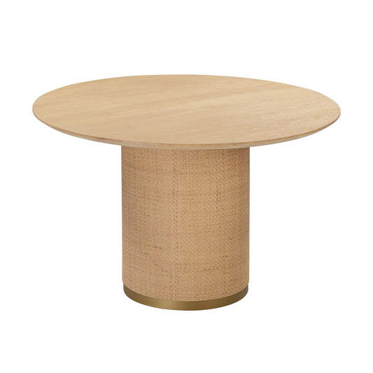 Akiba Natural Ash &amp; Rattan 47" Round Dining Table
