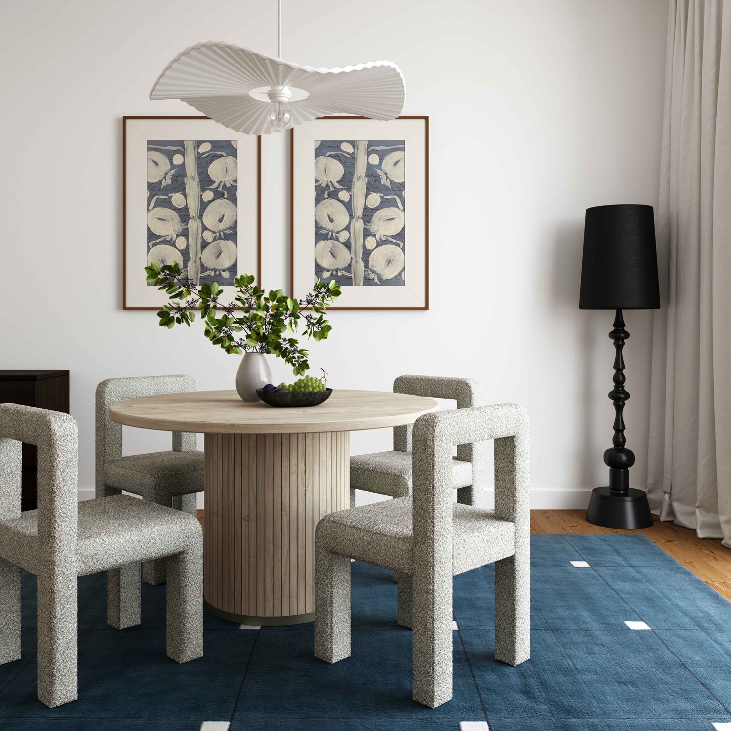 Hazel Grey Boucle Dining Chair