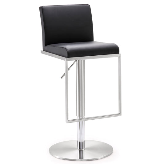Amalfi Black Performance Vegan Leather on Black Stool