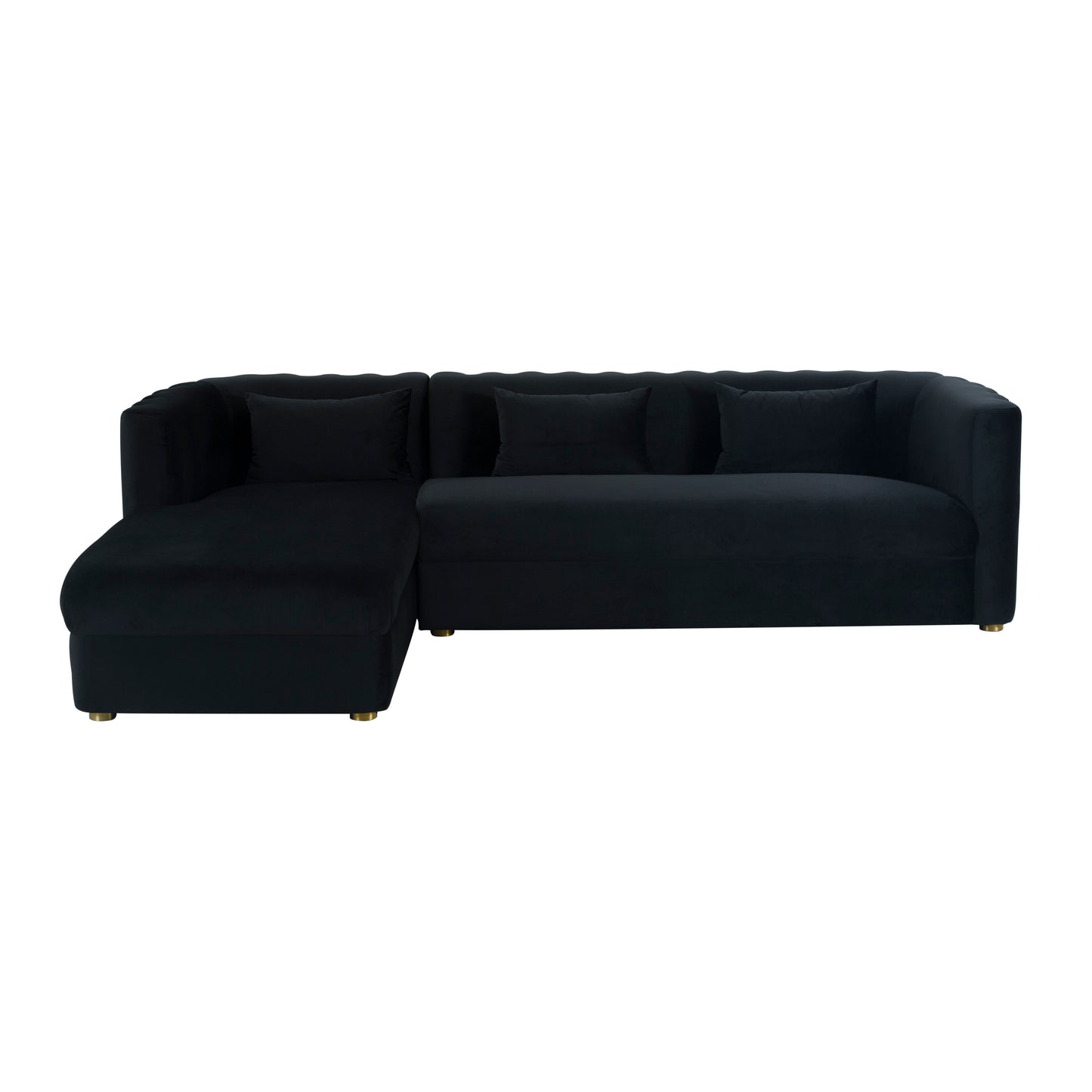 Callie Black Velvet Sectional