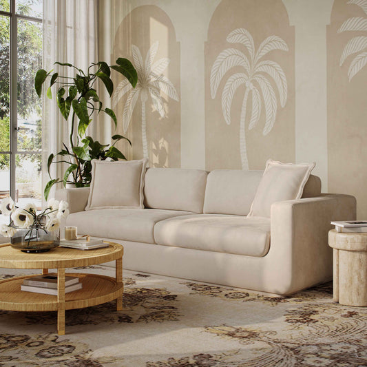 Miri Sand Upcycled Washed Velvet Sofa