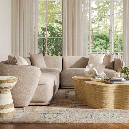 Sylvie Cream Boucle 3-Piece Sectional