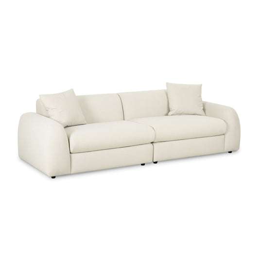 Kourtney Cream Faux Mohair 100 Sofa