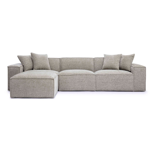 Mindy Chenille Basketweave Modular Sectional