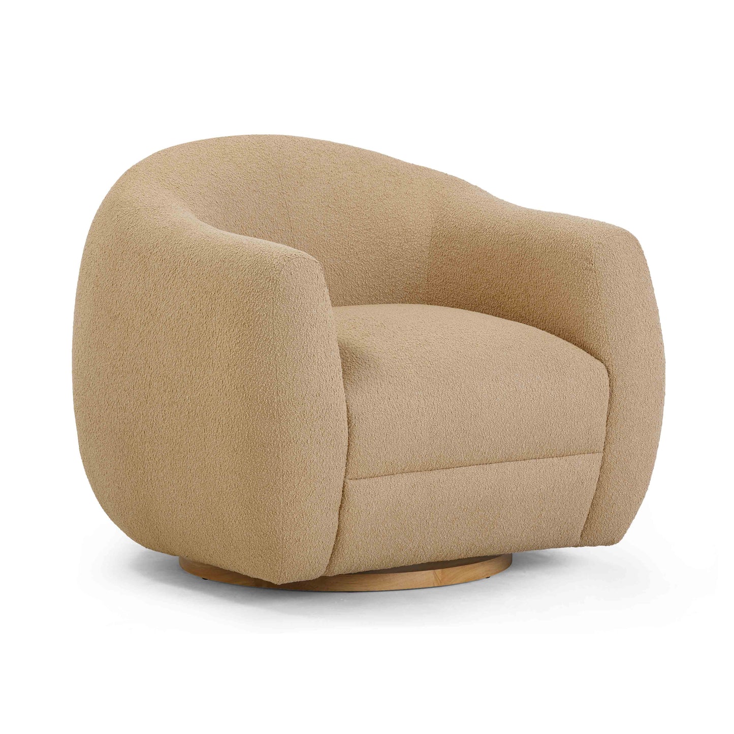 Judy Light Brown Boucle Swivel Chair