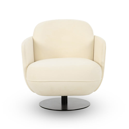 Solange Cream Velvet Swivel Chair